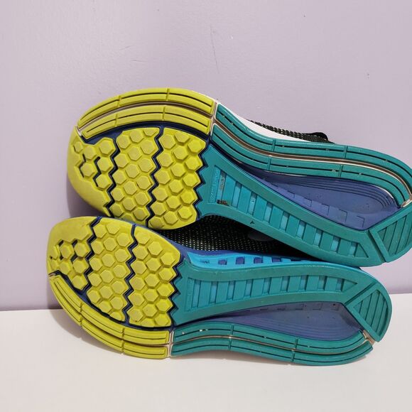Nike  Zoom Structure 19 Black Blue Neon Green Running Shoes Mens Sneakers Sz 11 - Picture 9 of 11